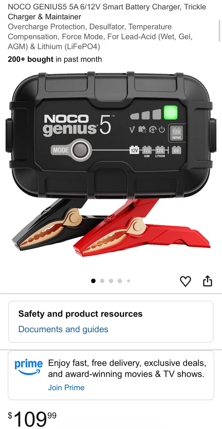 NOCO Genius5 5A 6/12V Smart Battery car Charger - photo 3