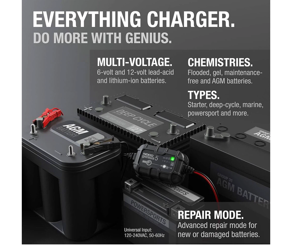 NOCO Genius5 5A 6/12V Smart Battery car Charger - photo 4