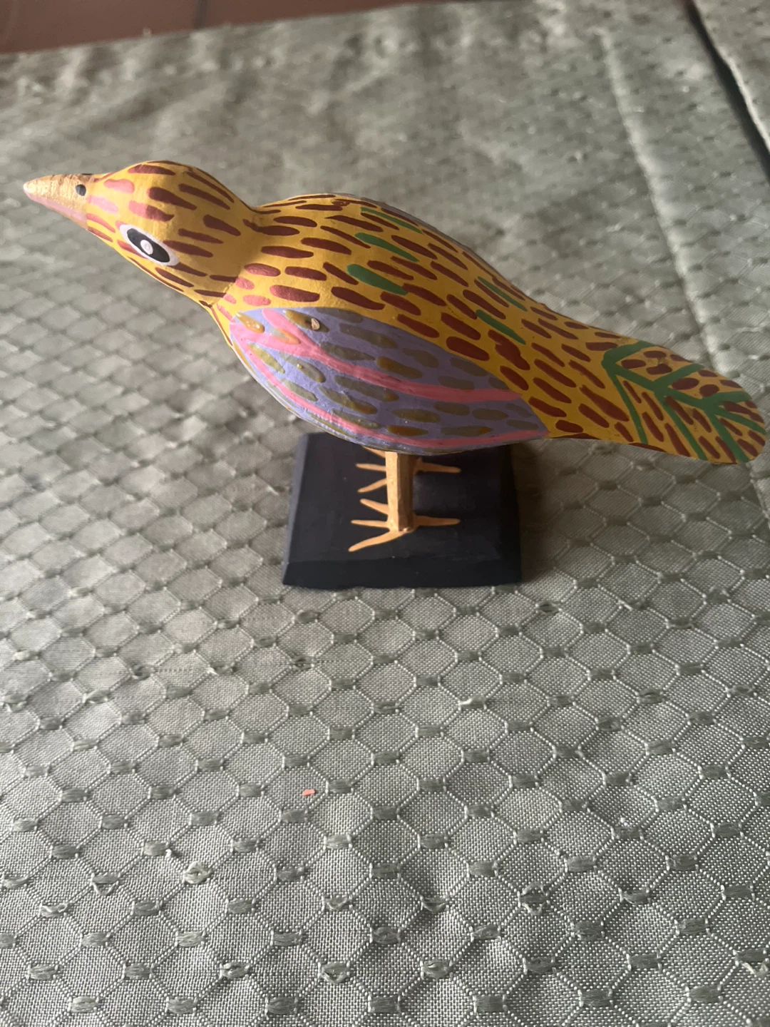 Hand-painted Wooden Bird Figurine - photo 2
