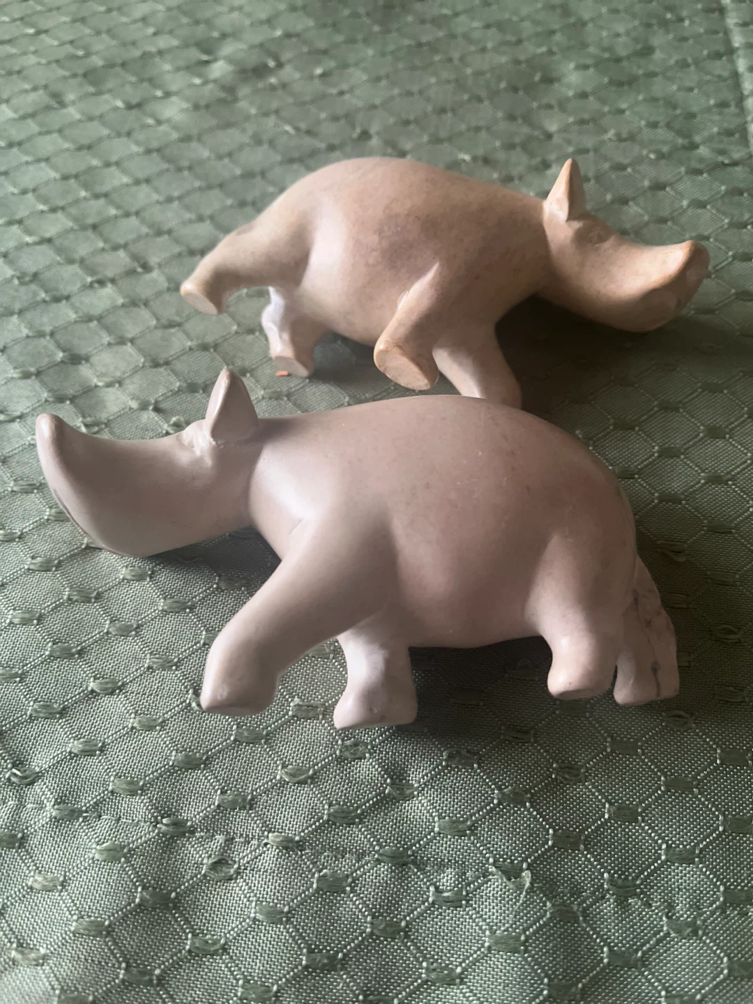 Set of 2 Stone Animal Figurines