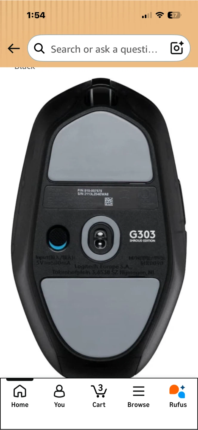 Logitech G303 Shroud Edition Wireless Gaming Mouse - Black - photo 3