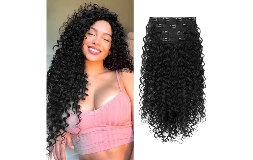 Clip-in Curly Hair Extensions - Black