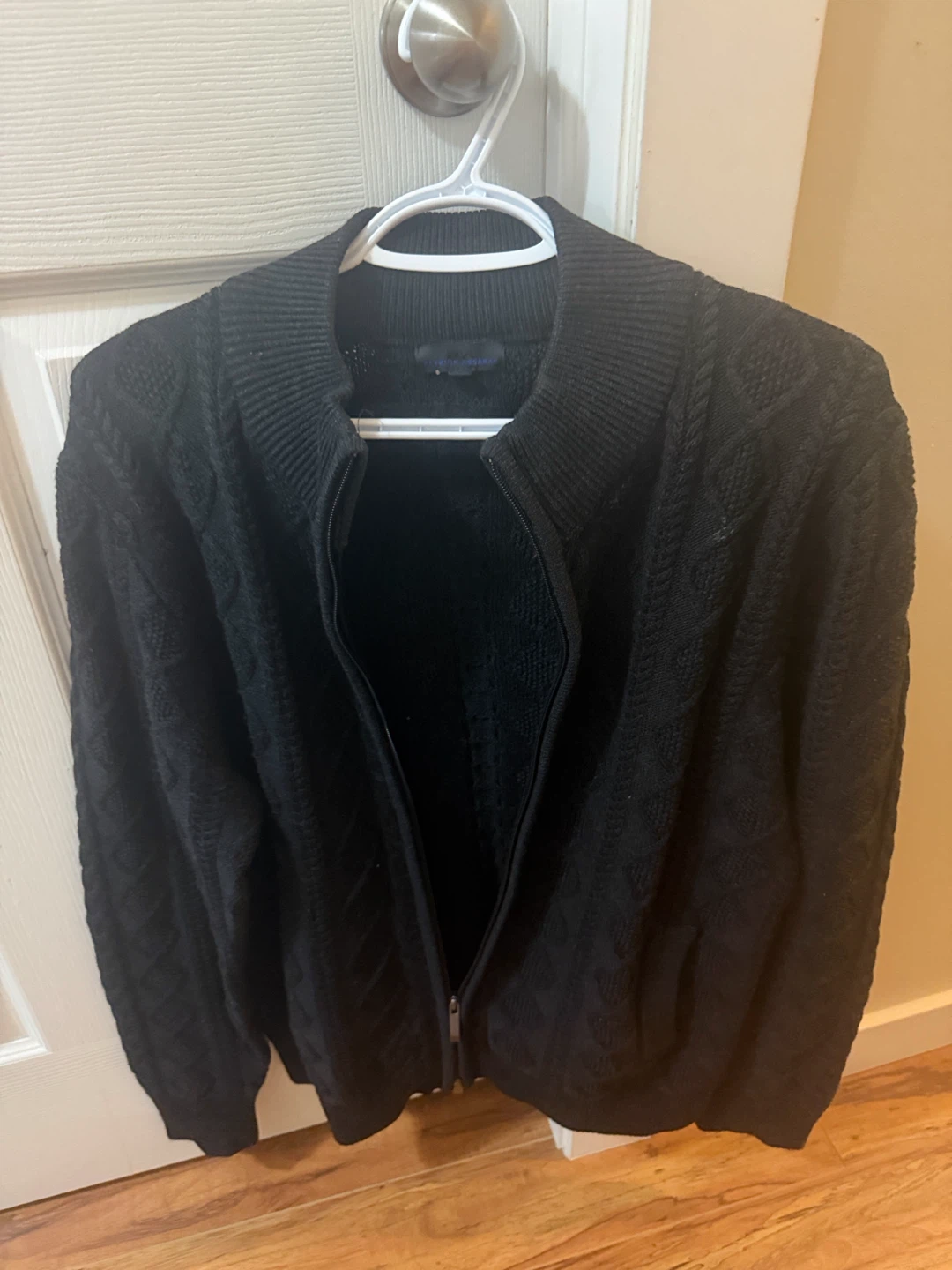 PATRICK ASSARAF Black Cable Knit Zip-Up Sweater - photo 3