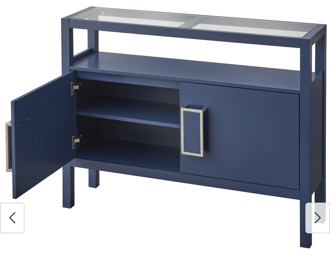 Navy Blue Console Table with Cabinet - photo 5