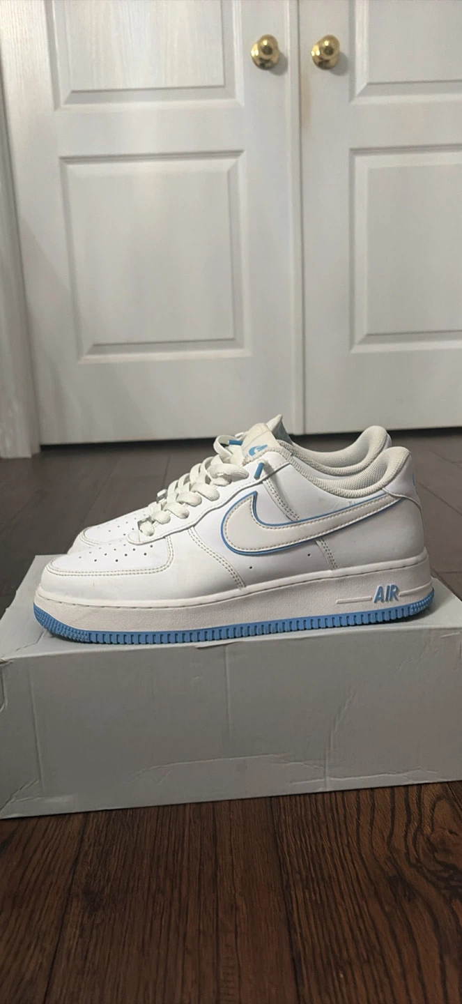 Size 9 Nike Air Force 1 '07 White University Blue - photo 2