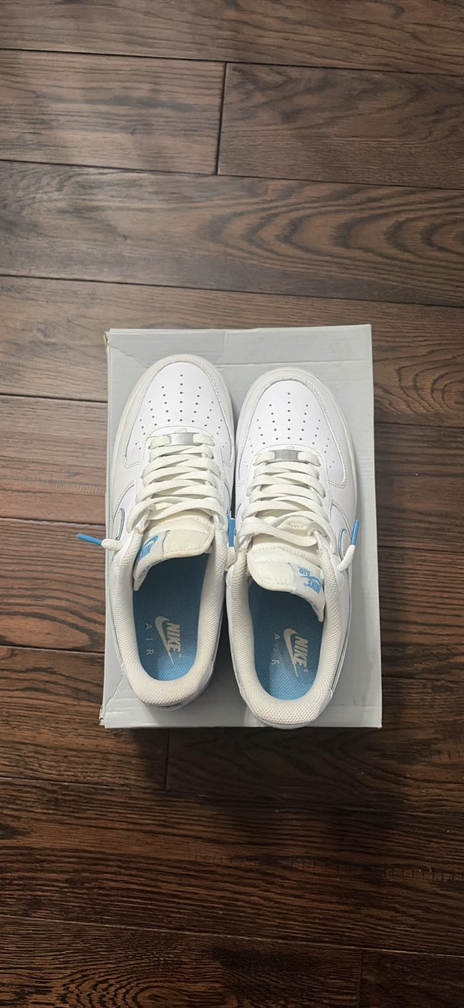 Size 9 Nike Air Force 1 '07 White University Blue - photo 3