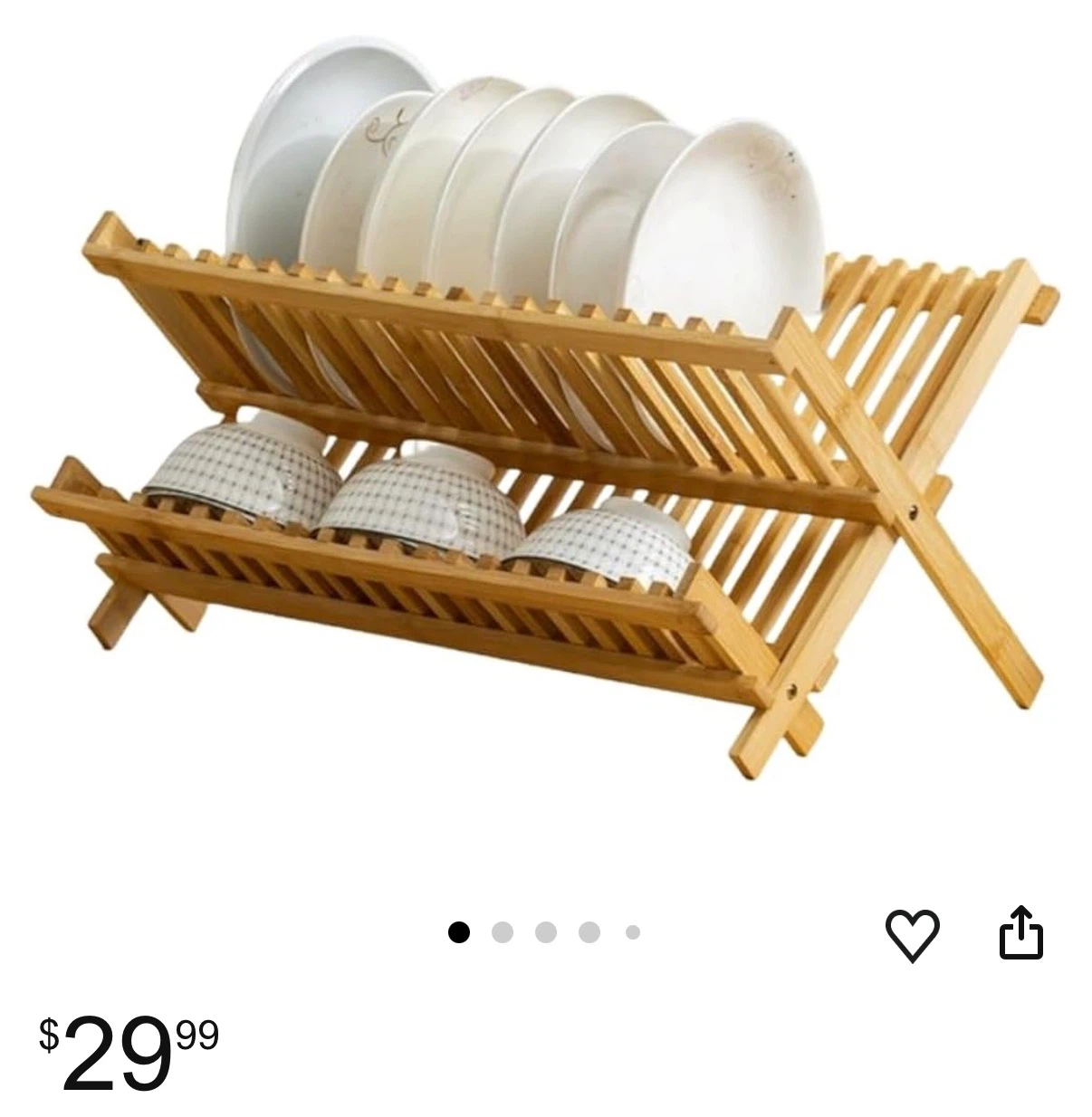 Bamboo Folding Dish Rack- NEW - photo 3