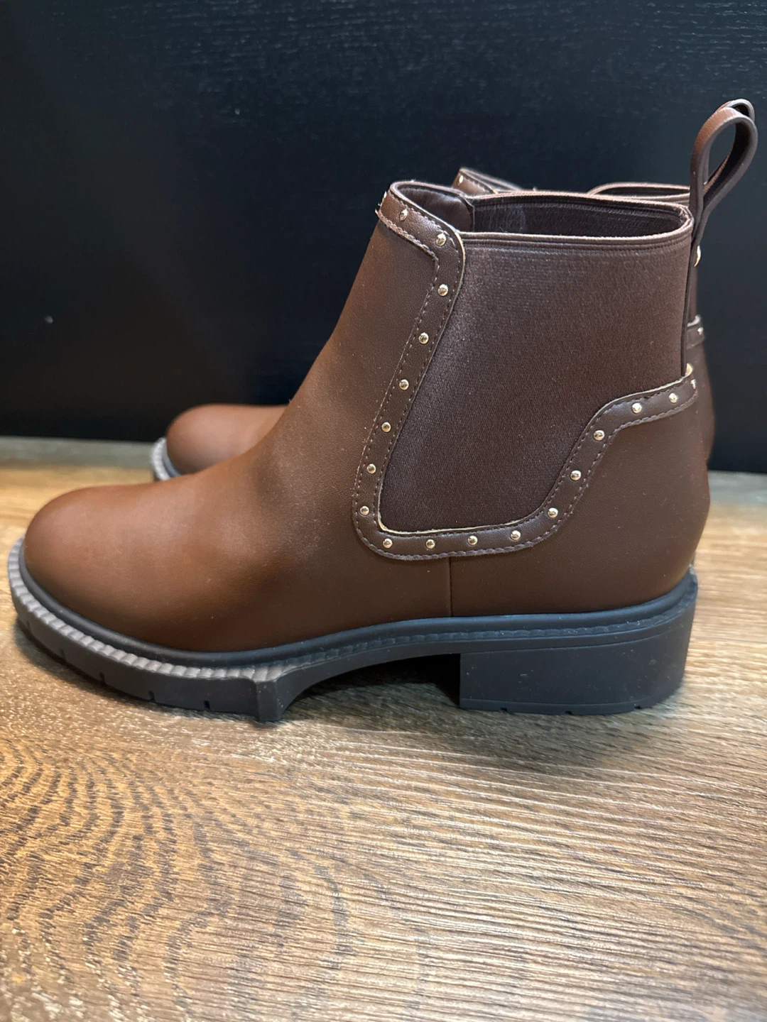 Brown Studded ankle length Chelsea Boots - photo 2