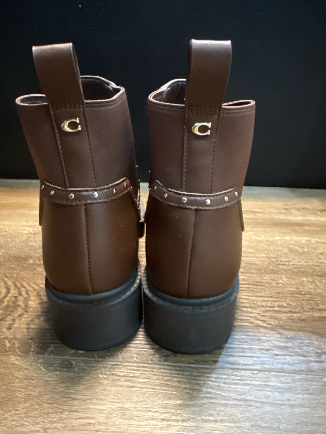 Brown Studded ankle length Chelsea Boots - photo 3