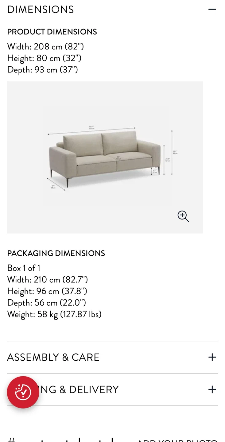 Structube Lounis Sofa — Grey — $300 OBO - photo 3