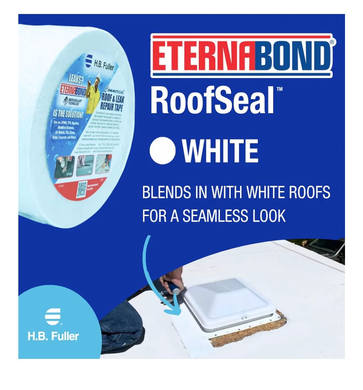EternaBond RoofSeal White 4" x 50' Commercial - photo 3