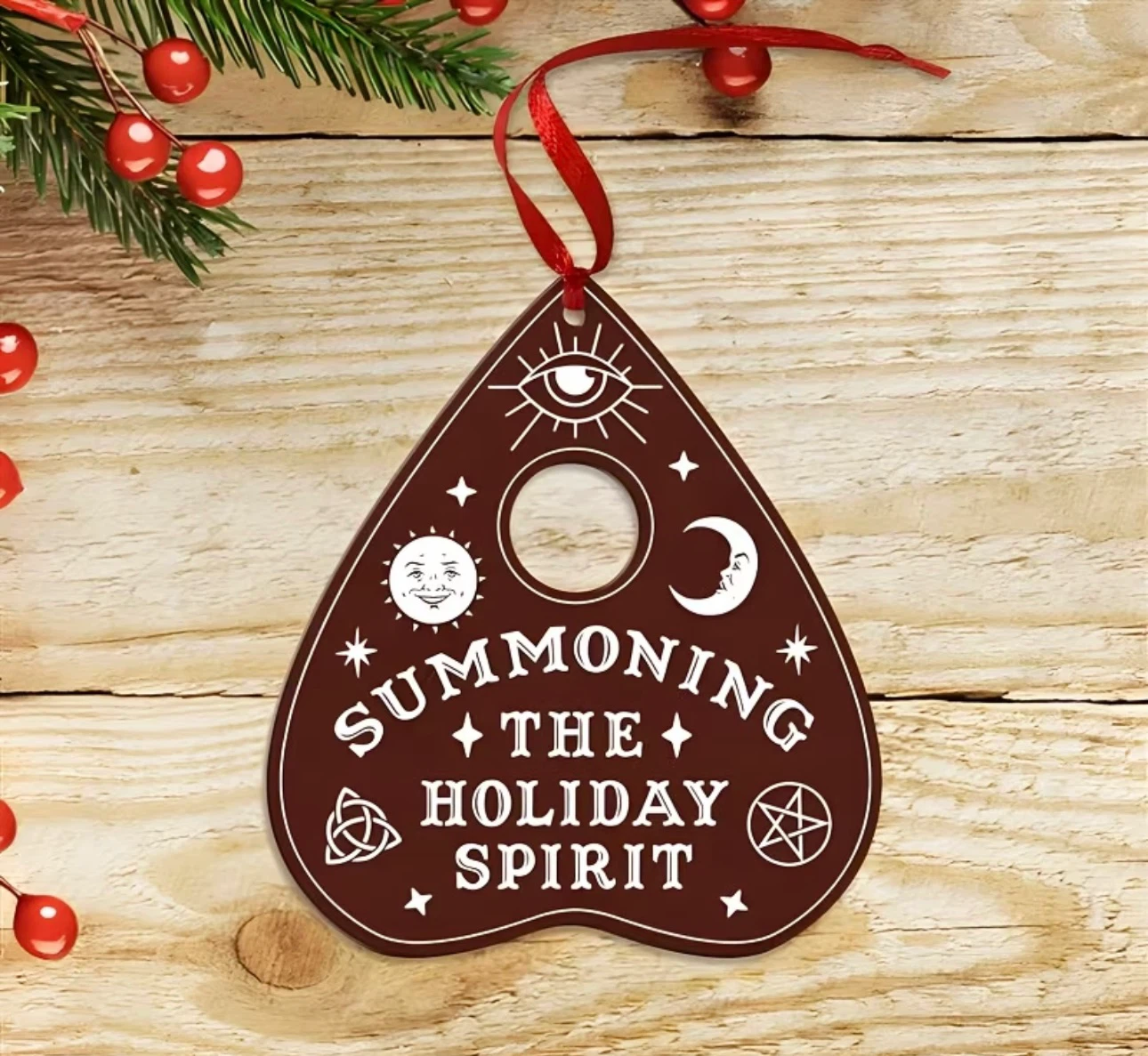 2D Christmas ornament, summoning the Holiday Spirit”