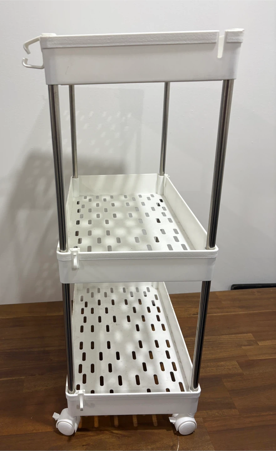 White 3-Tier Rolling Storage Cart - photo 2