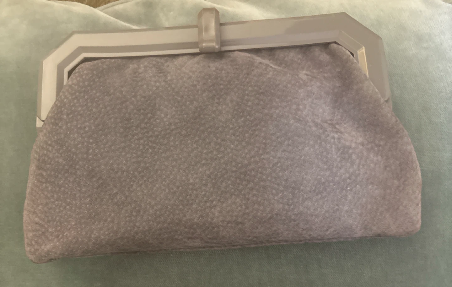 Italian 1980’s Grey Suede Clutch Bag