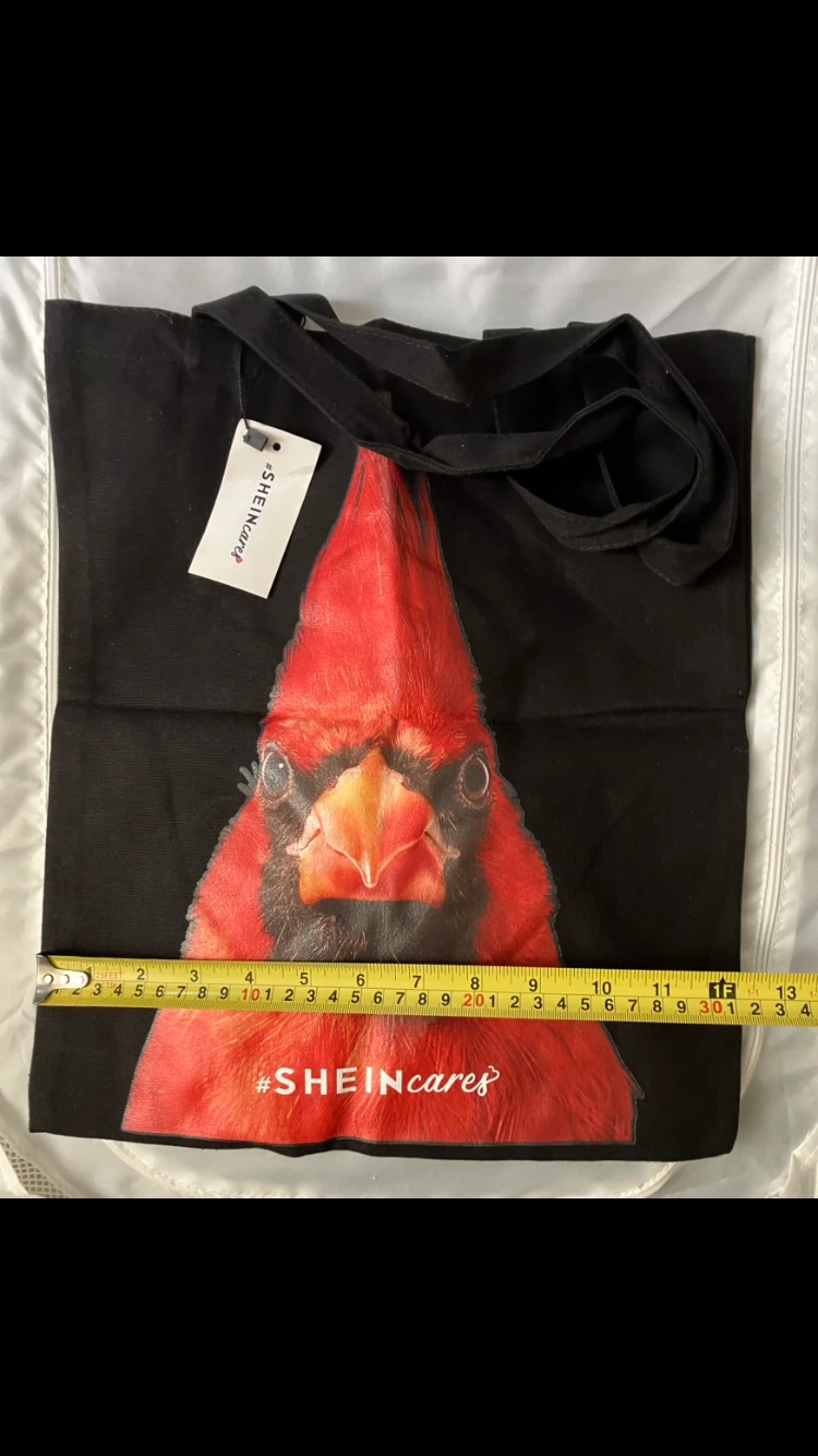 SHEIN Cardinal Print Tote Canvas Bag 🐦🐦‍🔥❤️🖤 - photo 3