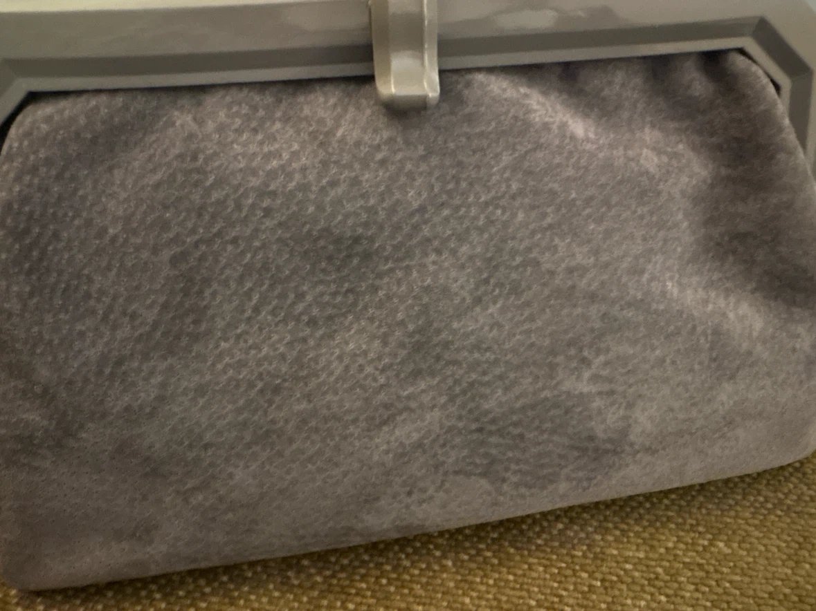 Italian 1980’s Grey Suede Clutch Bag - photo 5