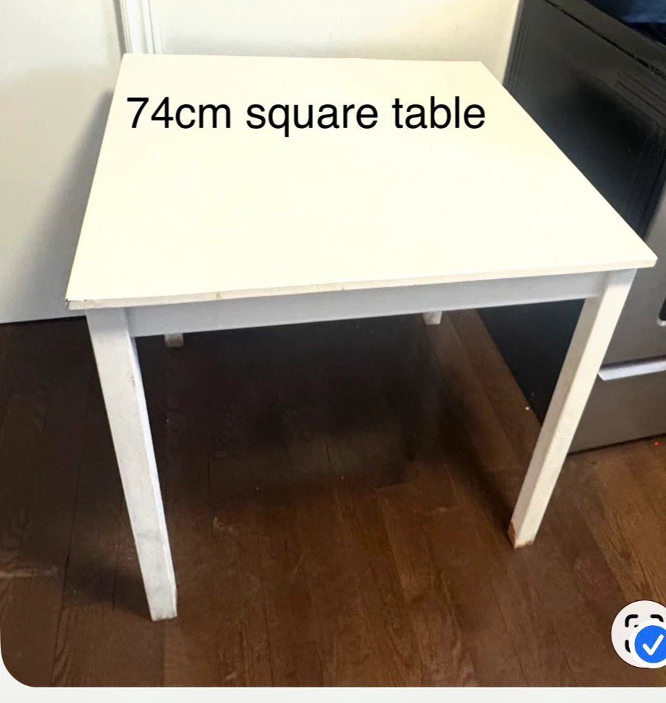 White 74cm Square Table