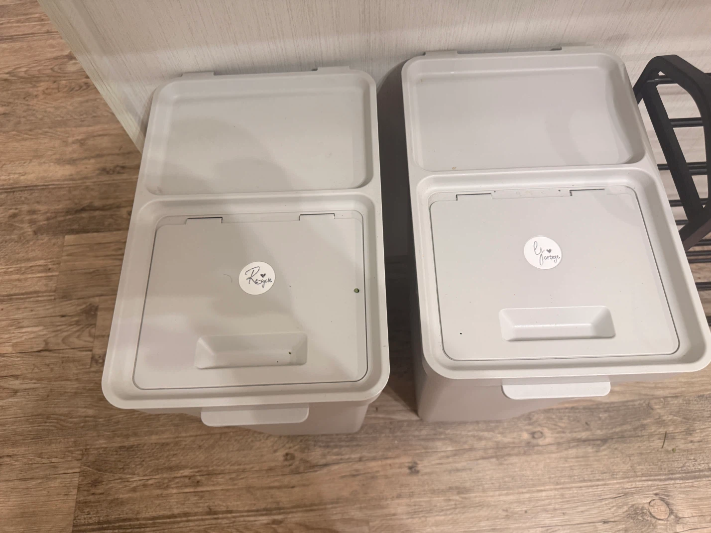 3 ikea garbage bins 2-35L and 1-10L and two shoe racks - photo 2