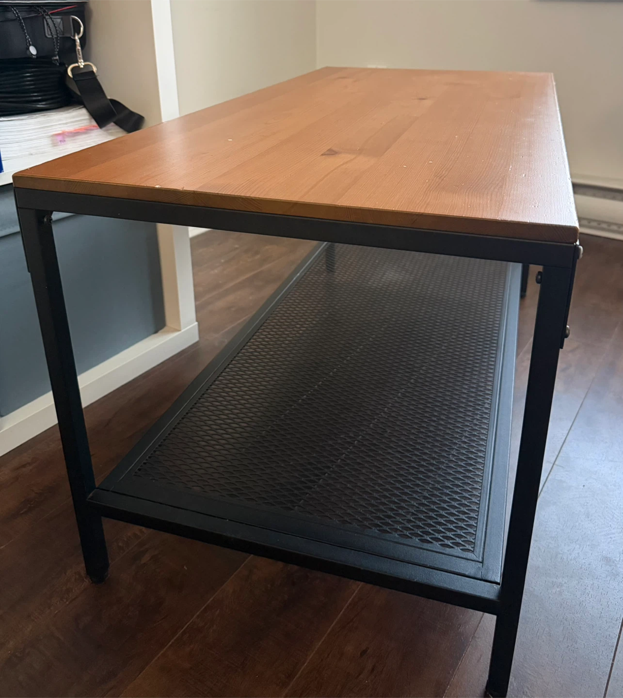 Coffee Table with Wood Top and Black Metal Frame - photo 2