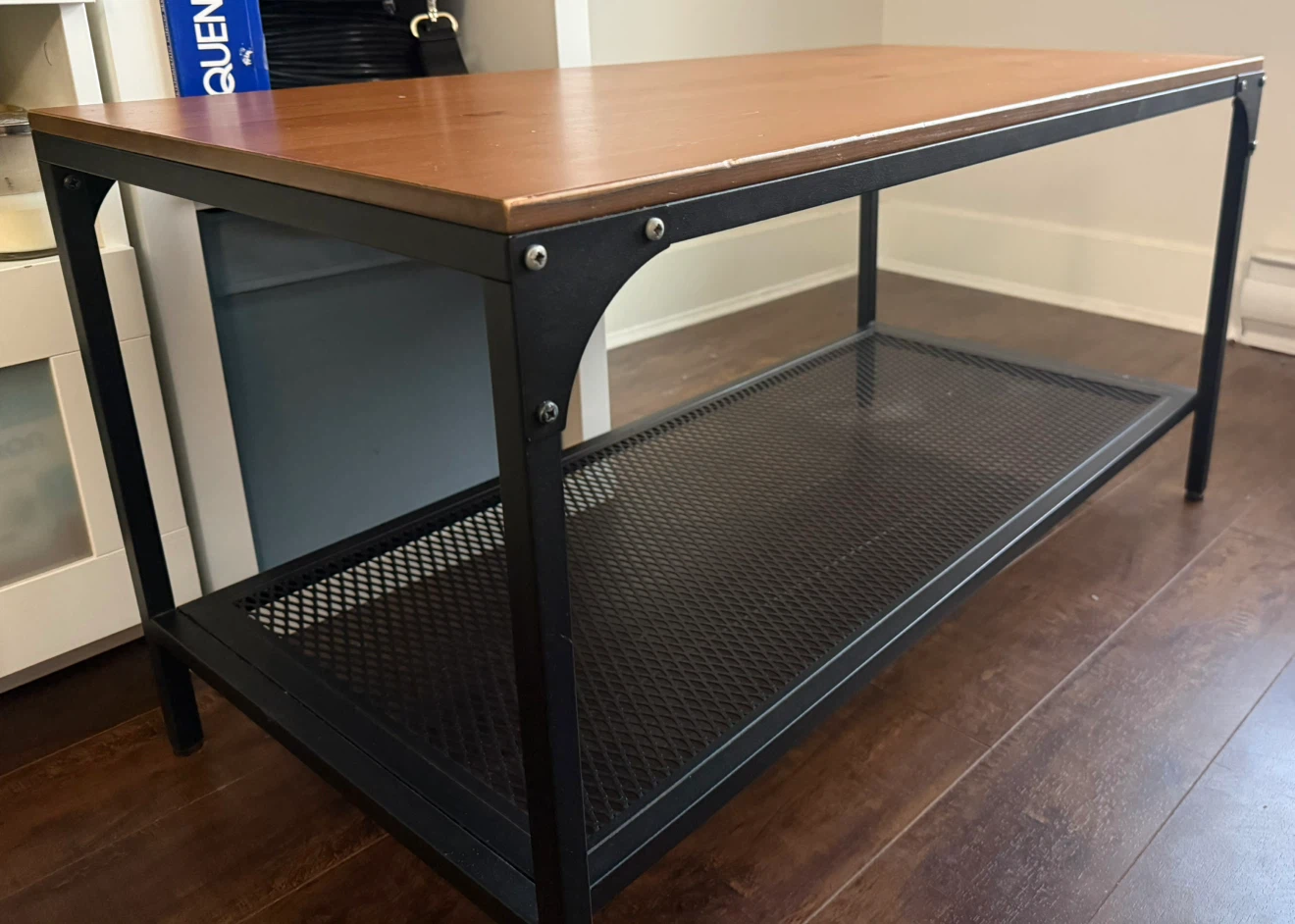 Coffee Table with Wood Top and Black Metal Frame - photo 3