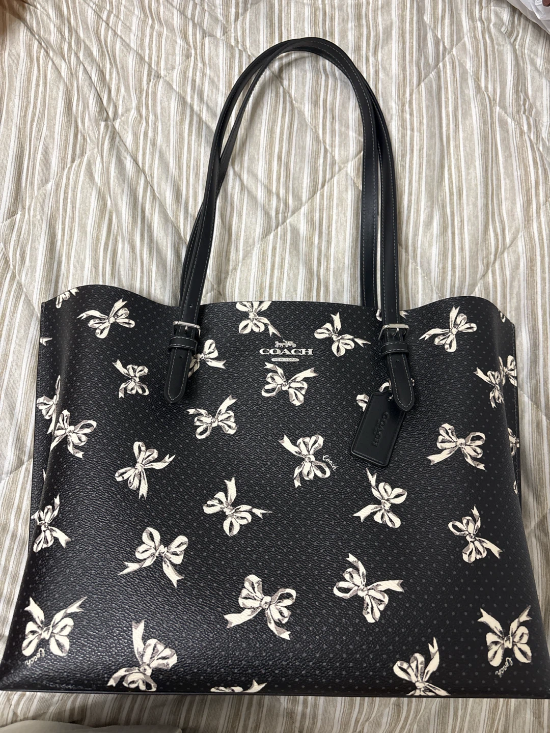 Coach Mollie Tote Bag with Coquette Bow Print