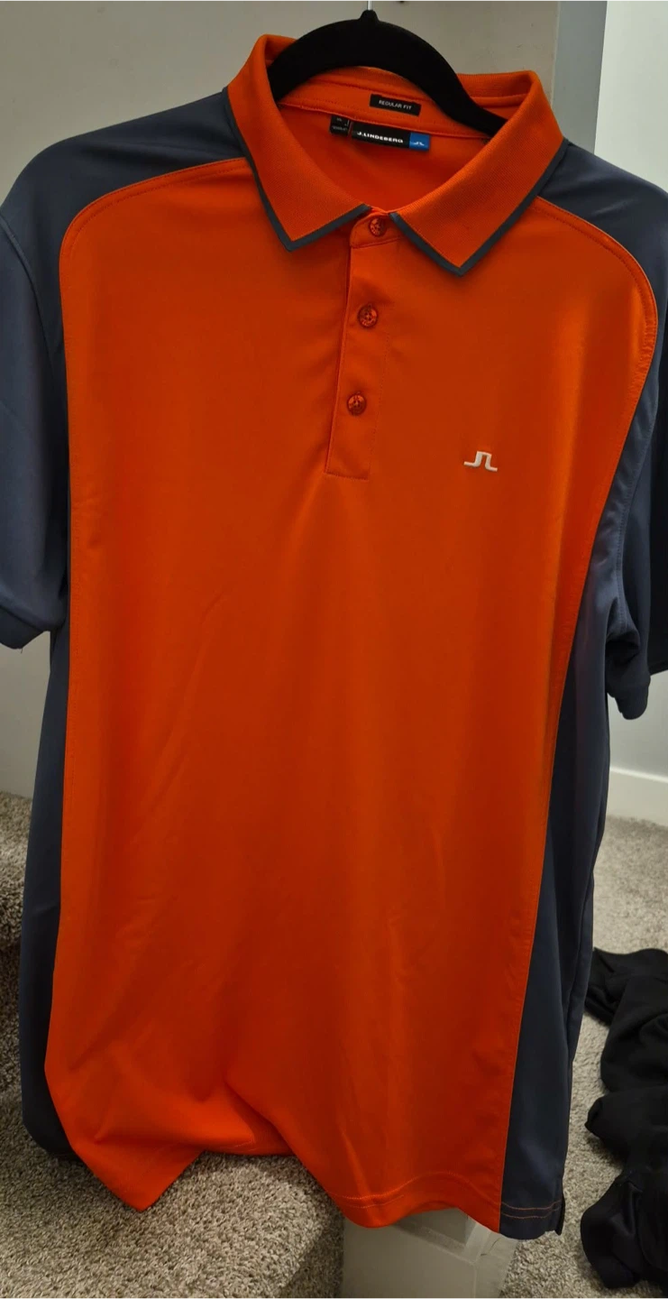 J. Lindeberg Golf Polo Shirt XL Orange