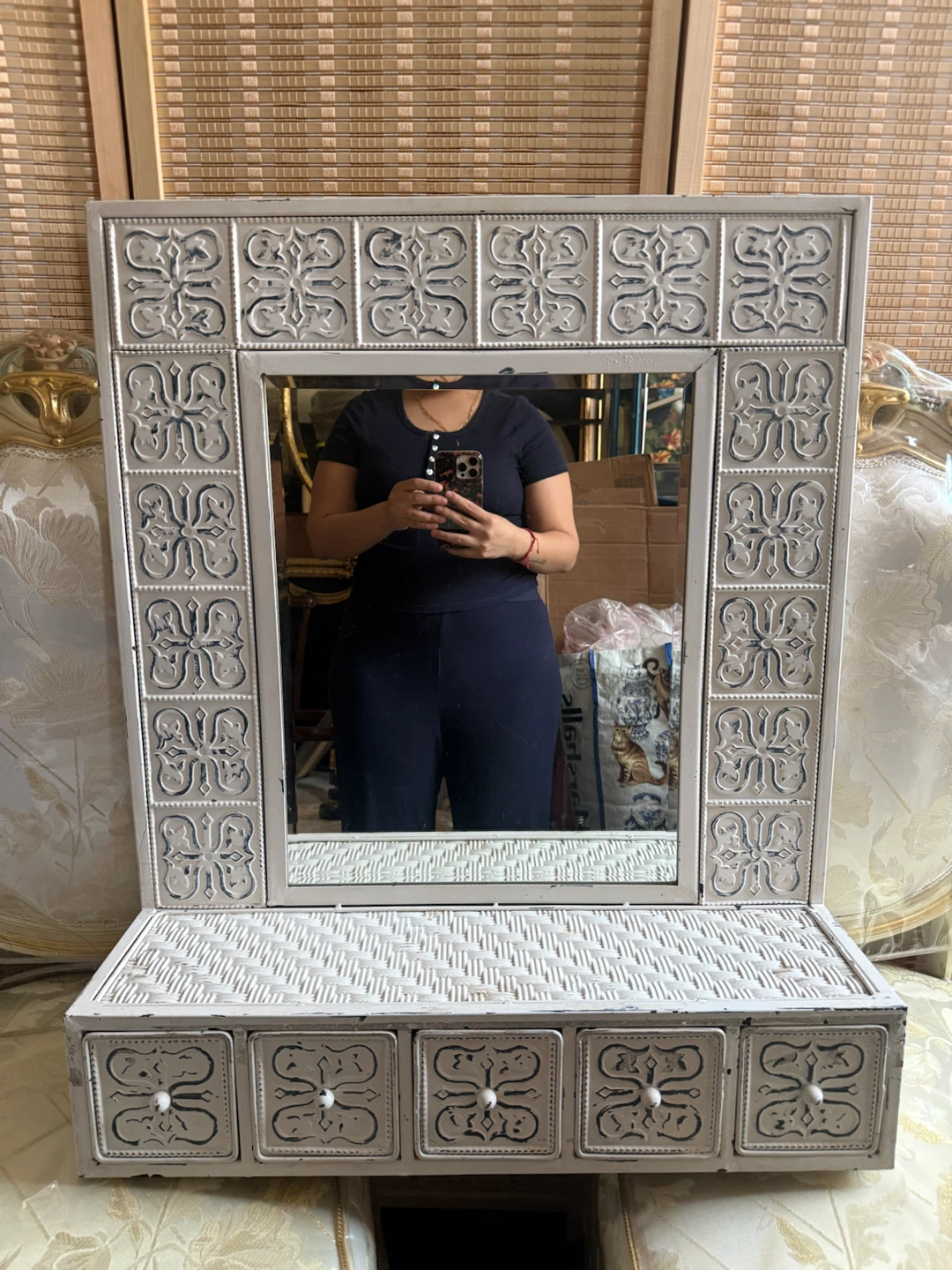 Decorative Wall Mirror with Drawer Storage