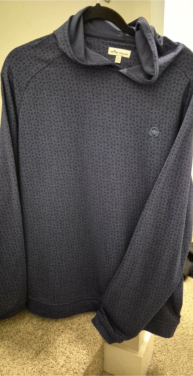 Peter Millar Navy Patterned Hoodie - Size L - photo 2