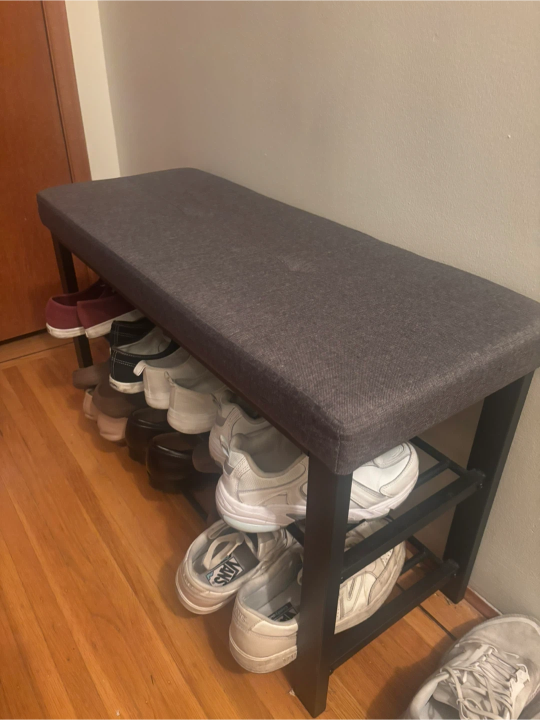Grey Shoe Rack Bench
