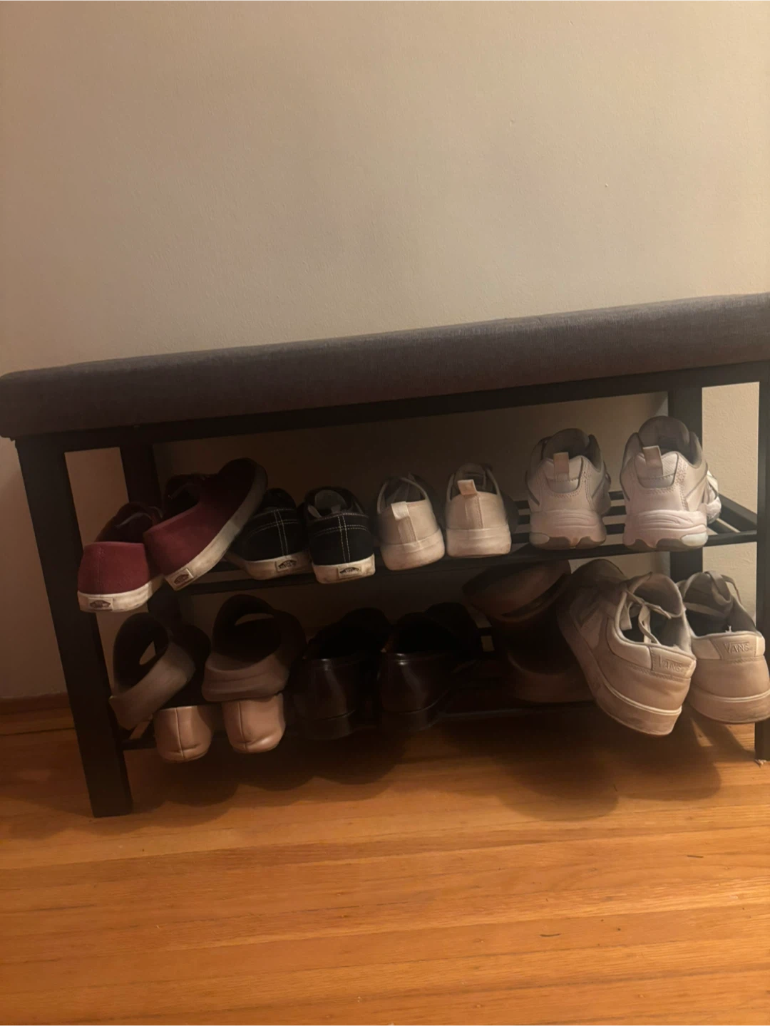 Grey Shoe Rack Bench - photo 2