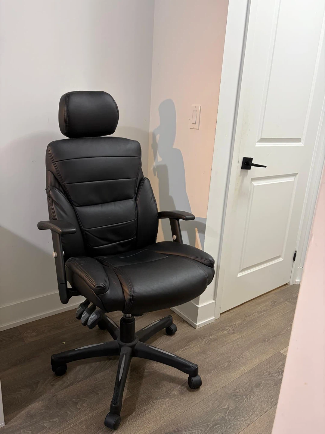 Black Office Chair with Headrest
