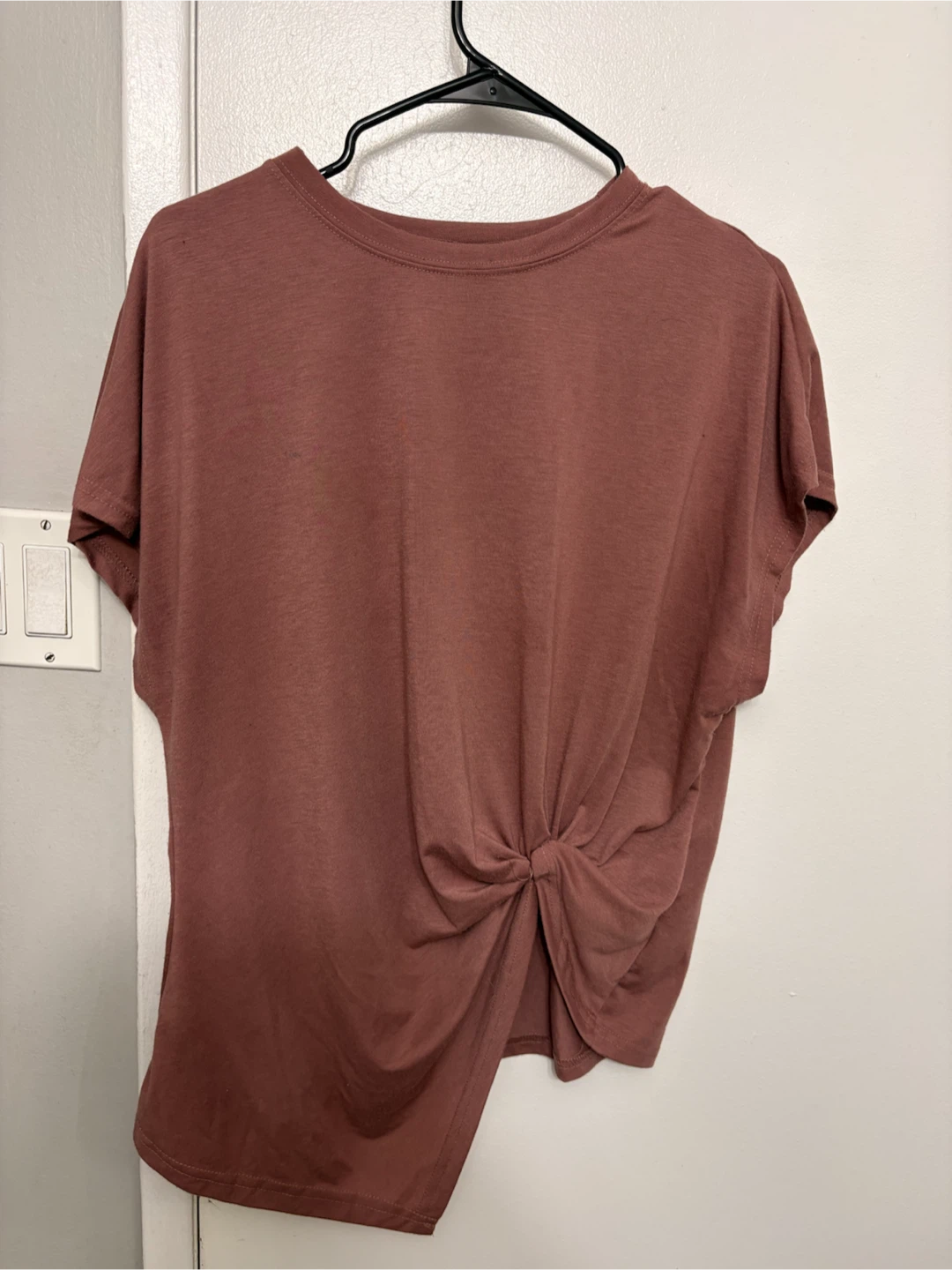 Twisted Hem T-Shirts - Teal & Dusty rose - photo 2