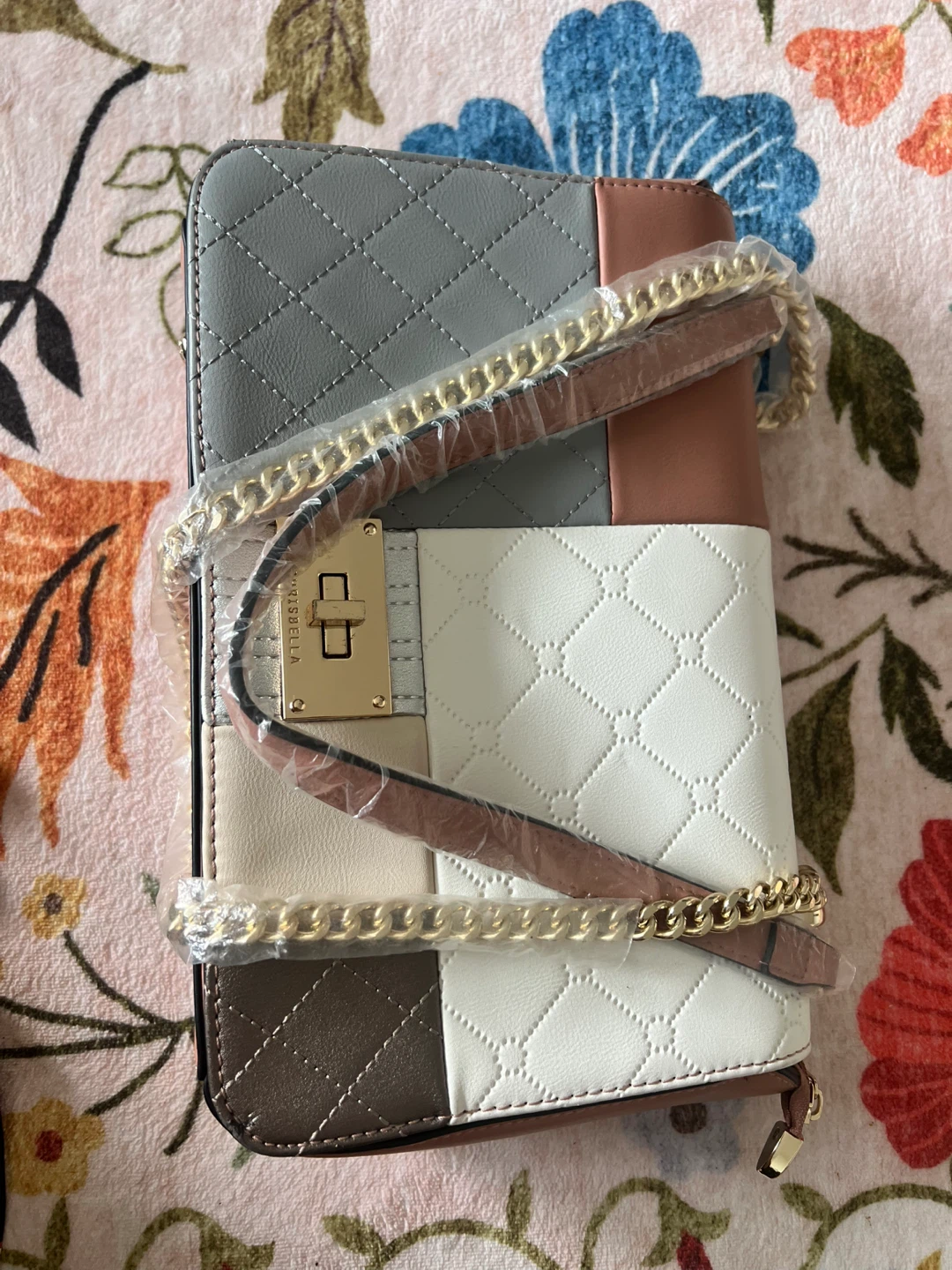 Colour Block Chain Shoulder Bag