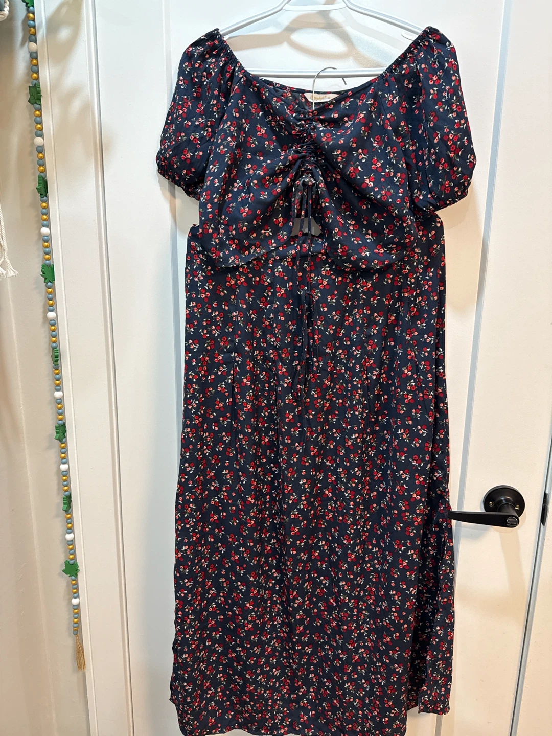 Navy Floral top and skirt matching co-ord