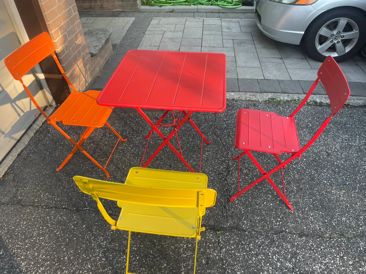ikea metal Table, 3 chairs & delivery - photo 3