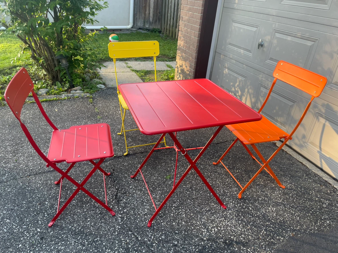 ikea metal Table, 3 chairs & delivery - photo 5
