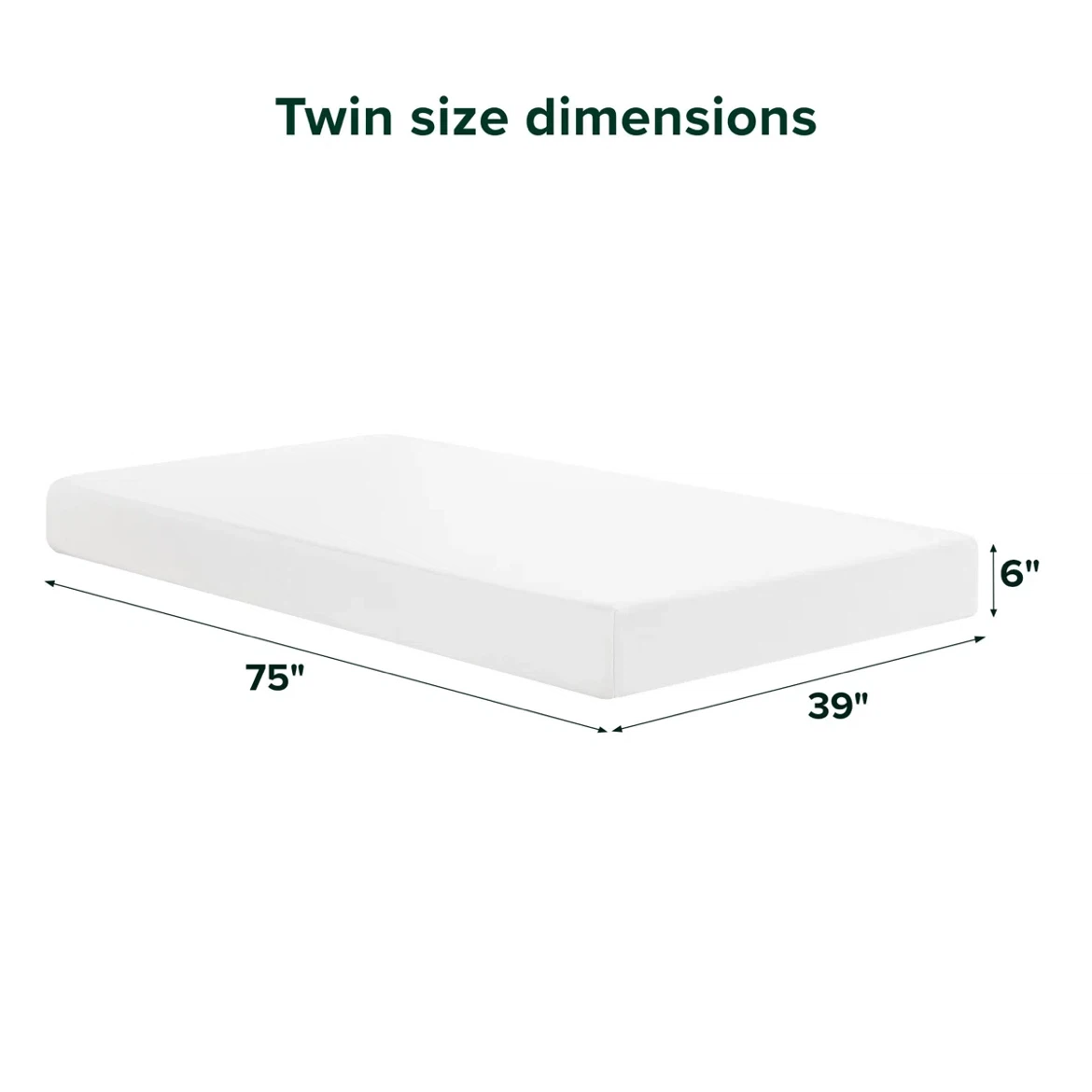 2Twin Size 6" Memory Foam Mattress