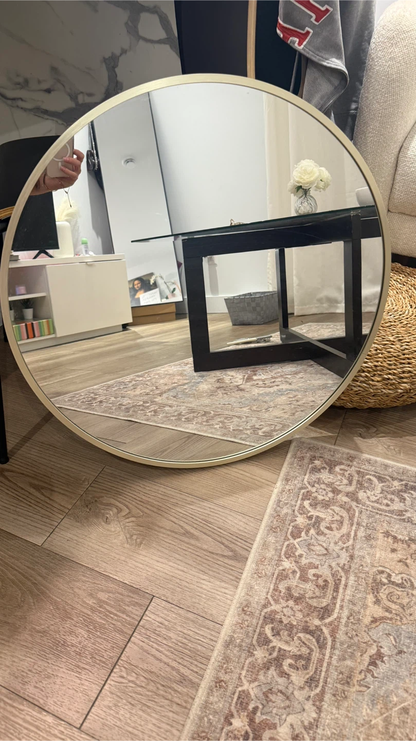 Miroir rond avec cadre doré - photo 2