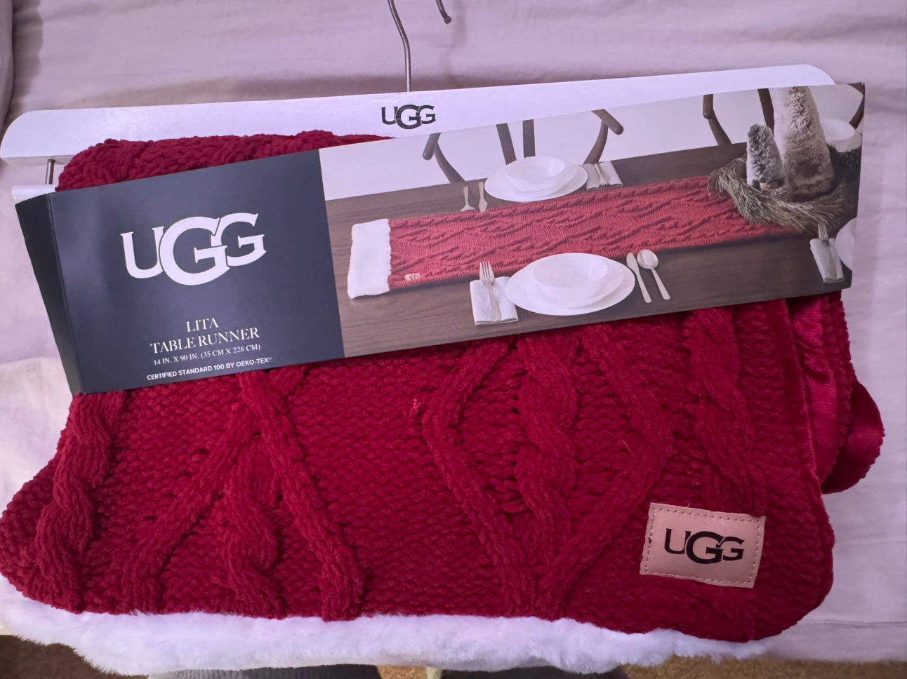 UGG Lita Red Table Runner 14" x 90"
