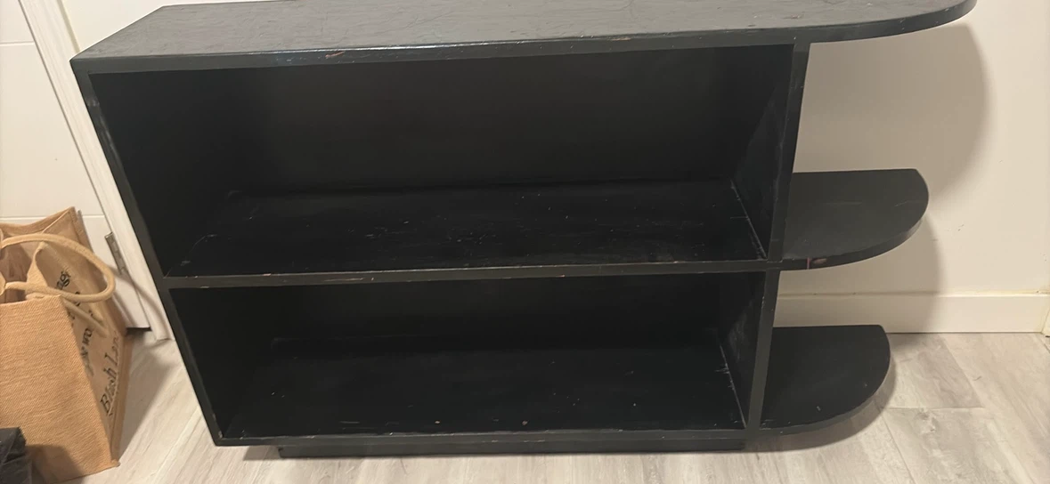 Black 2-Tier Shelf Unit