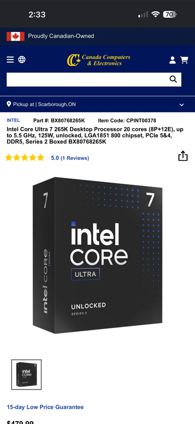 Intel Core Ultra 7 265K Unlocked Desktop Processor - photo 2