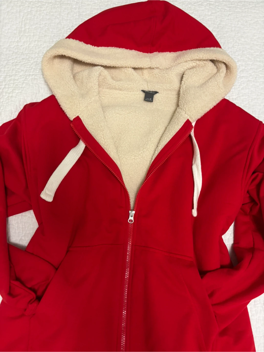 Eddie Bauer Red Sherpa Lined Zip-Up Hoodie - photo 2