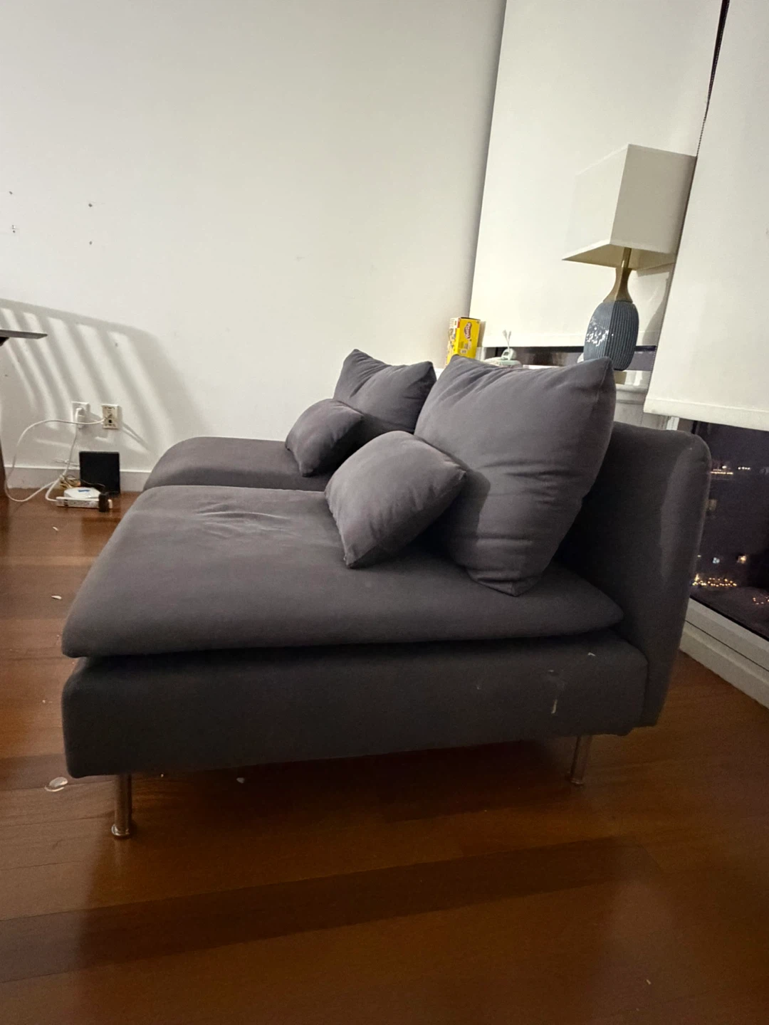 Dark Gray Loveseat Sofa with Pillows - photo 2