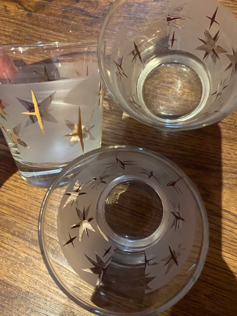 Set of 3 Frosted Star Glasses
