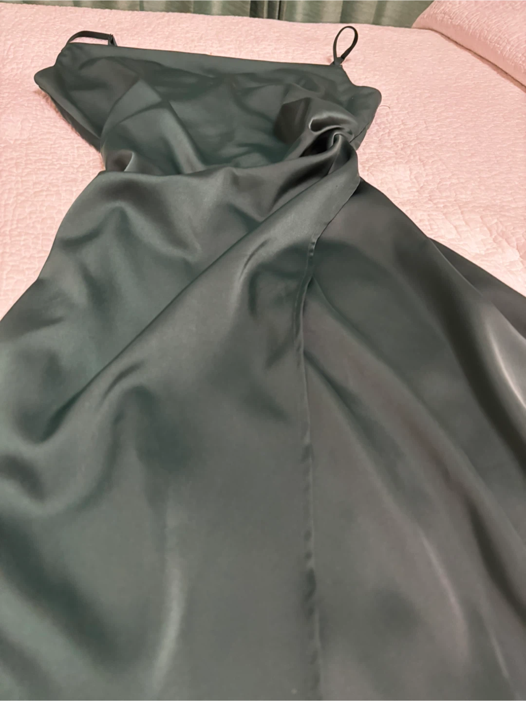 Luxury Emerald Green Satin Slip Dress - photo 2