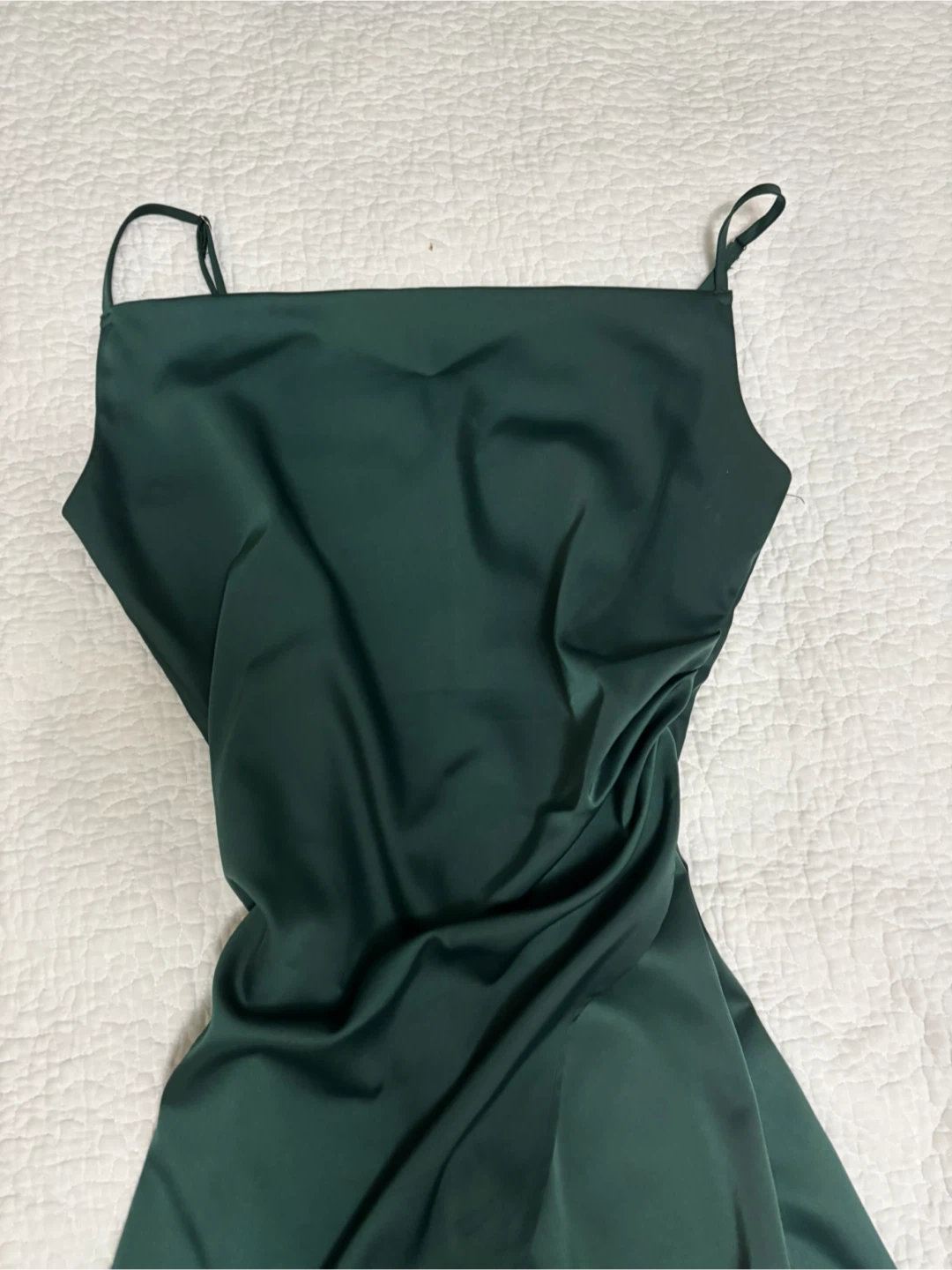 Luxury Emerald Green Satin Slip Dress - photo 4