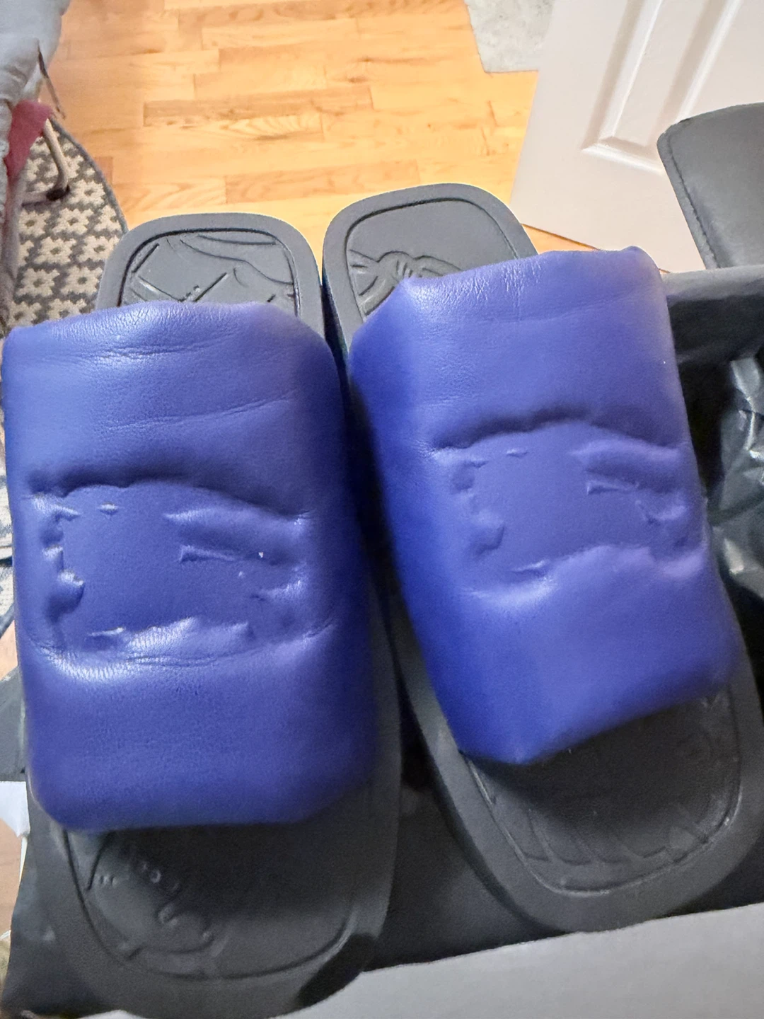 Burberry Blue Leather Slides - Size 39 - photo 5