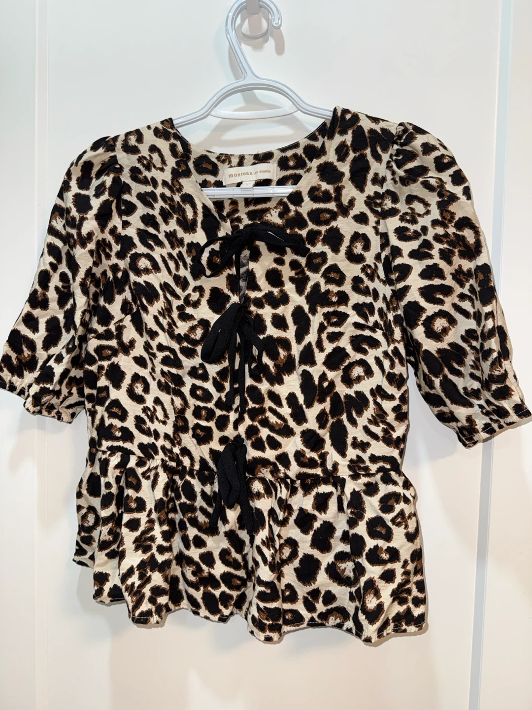 Leopard Print Peplum Blouse