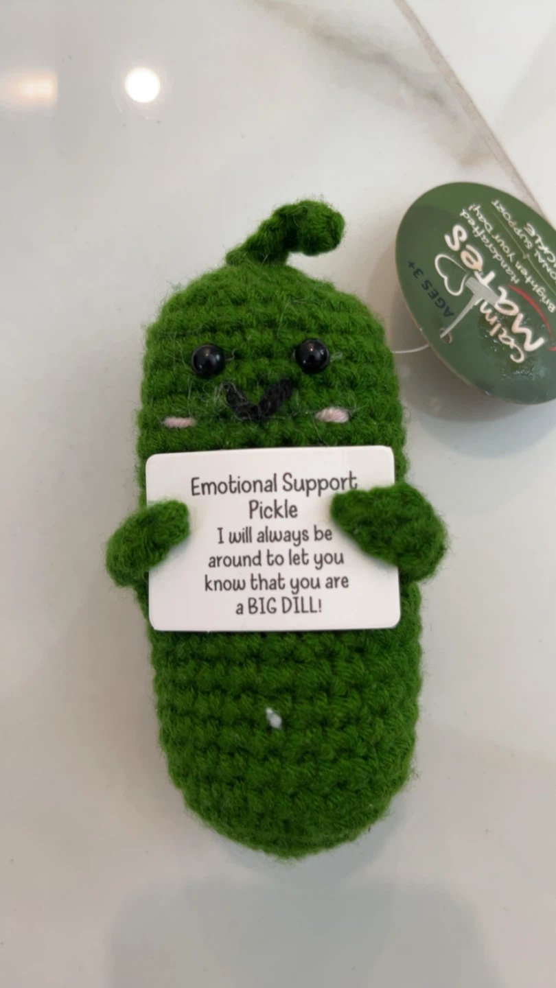 Emotional Support Pickle Crochet Plush 🥒