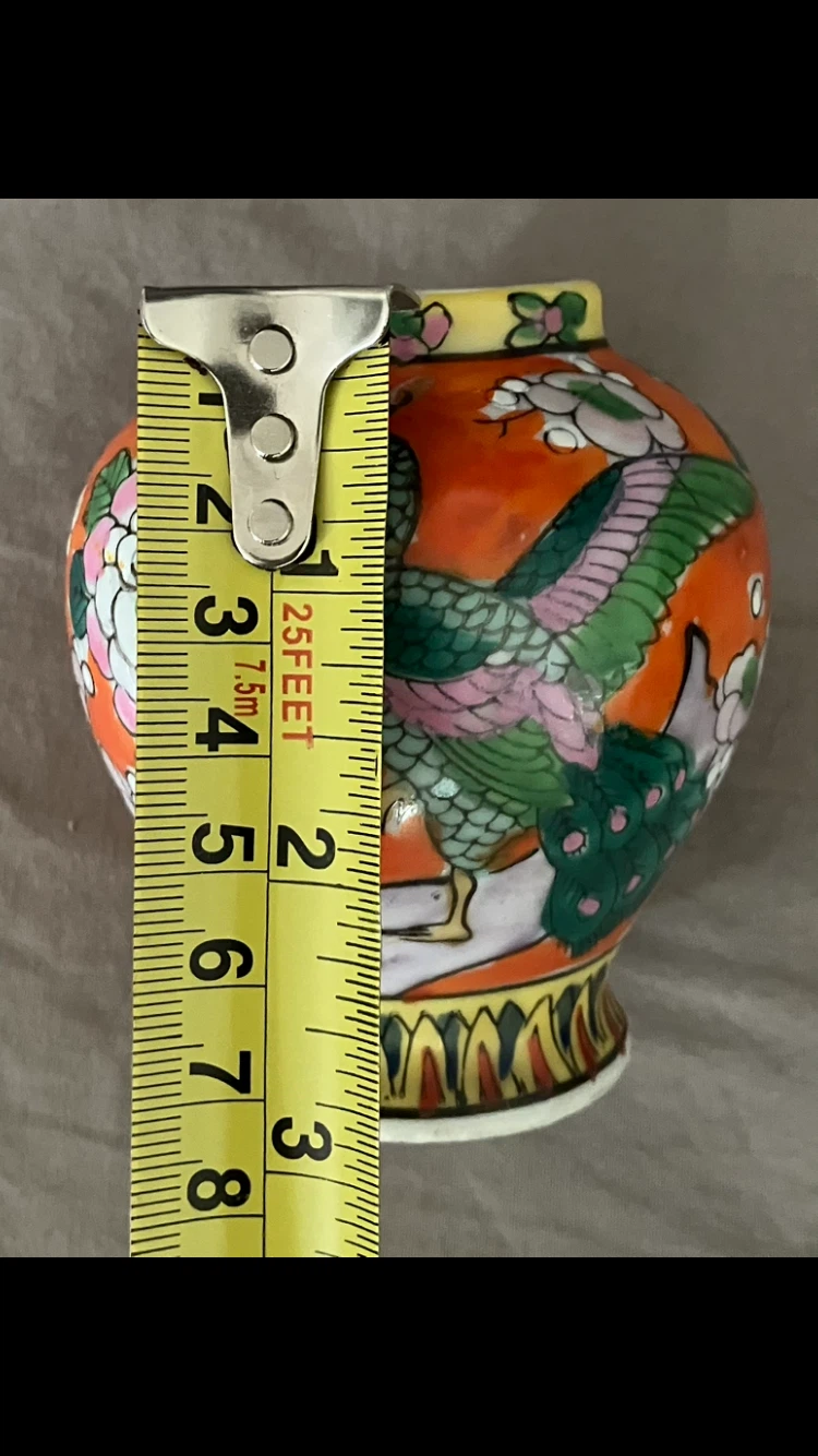 Small Ceramic Vase Peacock and Flower Design 🇯🇵🏺🧡🦚🕊️🌸🦜🪽🐦‍🔥 - photo 5
